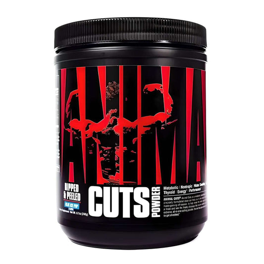 Animal Cuts Powder, 42 servings, Blue Ice flavor. Fat burner supplement for energy and performance.