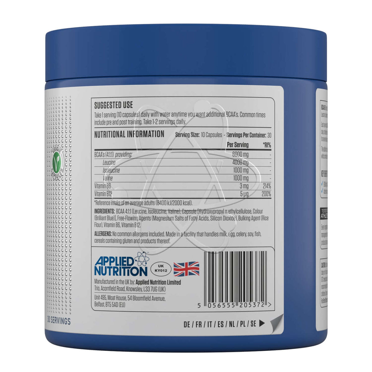 Applied Nutrition BCAA 6K Nutrition Facts