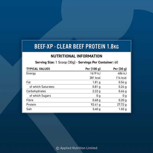 Applied Nutrition Beef-XP Nutrition Facts