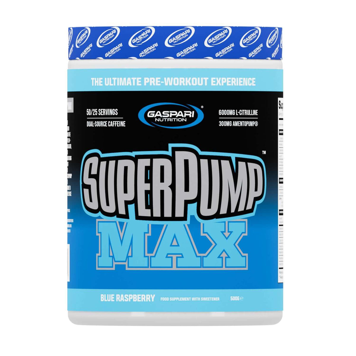 Gaspari Superpump Max Size: 25/50 Svgs Flavour: Blue Raspberry