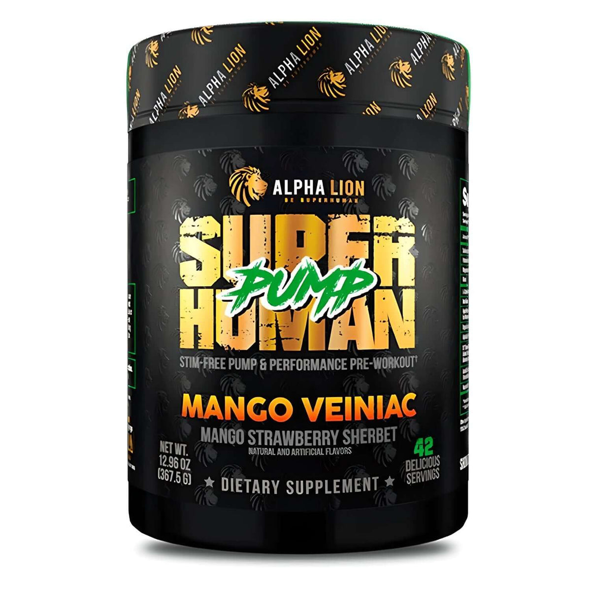 Alpha Lion SuperHuman Pump Size: 42 Servings Flavour: Mango Veiniac
