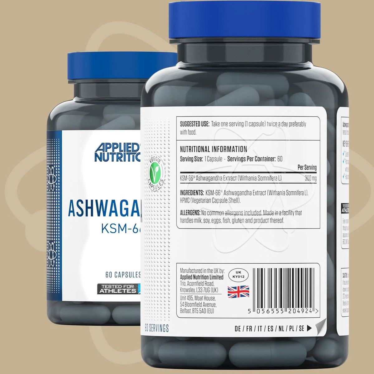 Applied Nutrition Ashwagandha KSM-66 Nutrition Facts