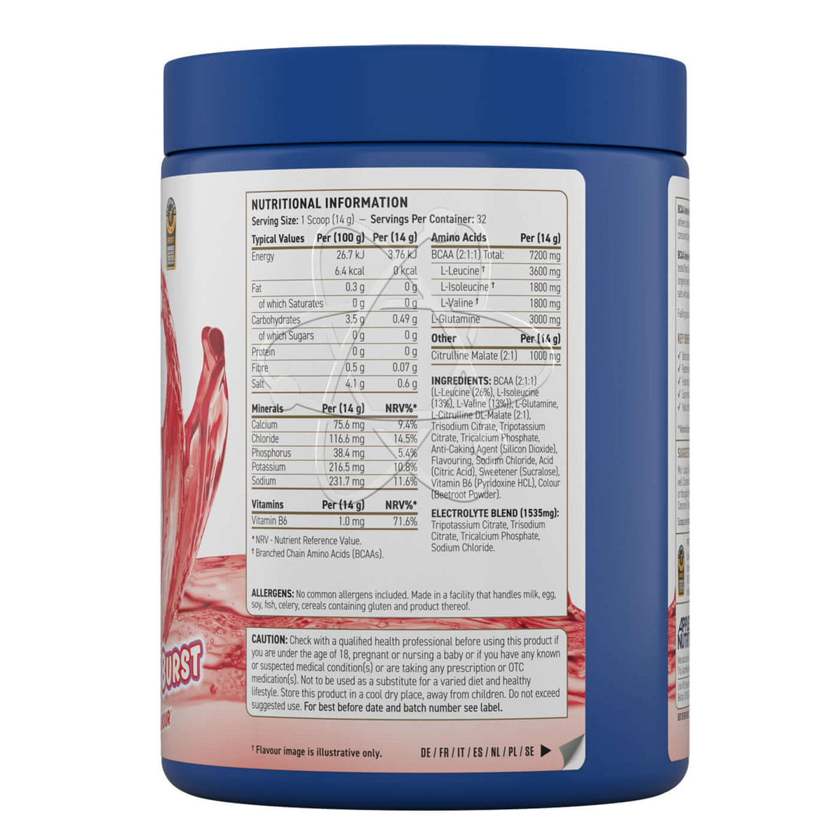 Applied Nutrition BCAA Amino Hydrate Label