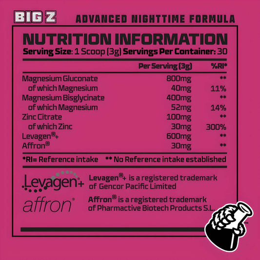 Beast Pharm Big Z Nutrition Facts