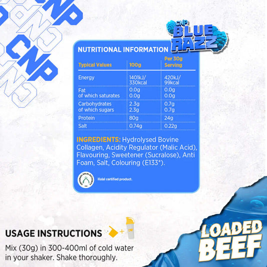 CNP Loaded Beef ISO Protein Nutrition Facts