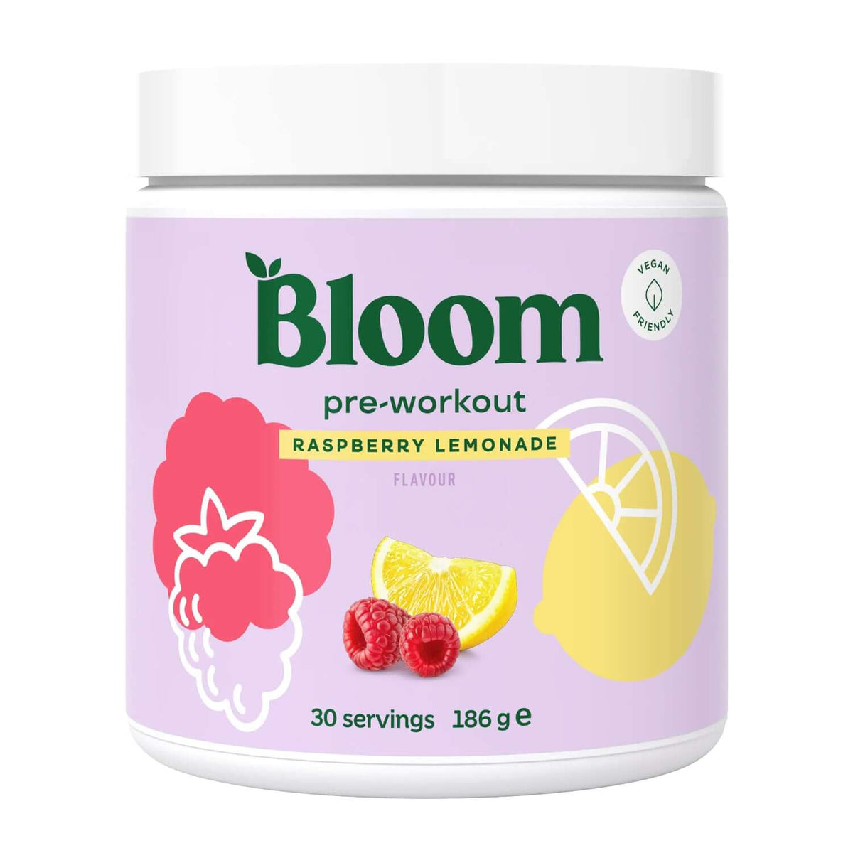 Bloom Pre-Workout Size: 30 Svgs Flavour: Raspberry Lemonade