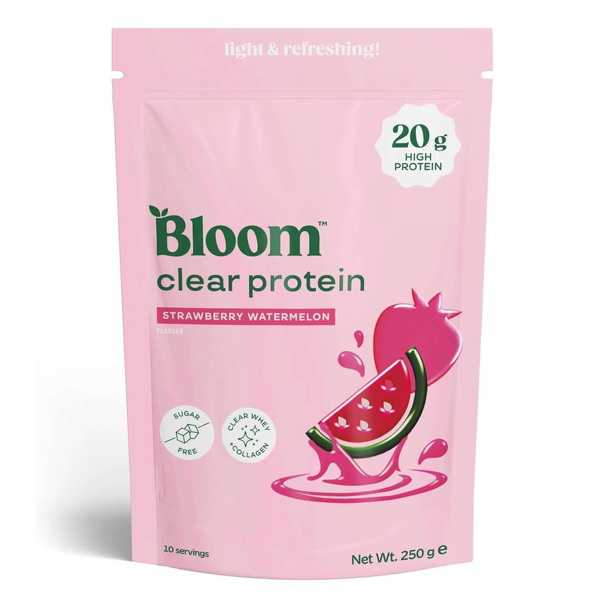 Bloom Clear Protein Size: 250g Flavour: Strawberry Watermelon