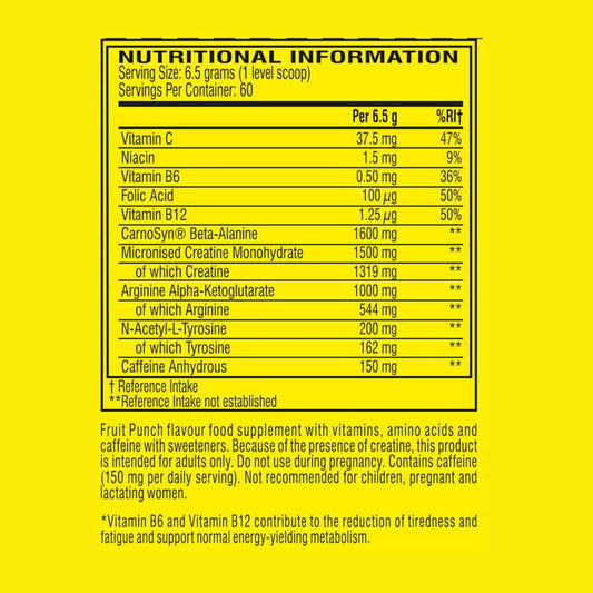Cellucor C4 Original Nutrition Facts