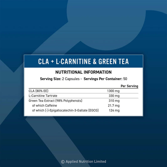 Applied Nutrition CLA + L-Carnitine & Green Tea Nutrition Facts