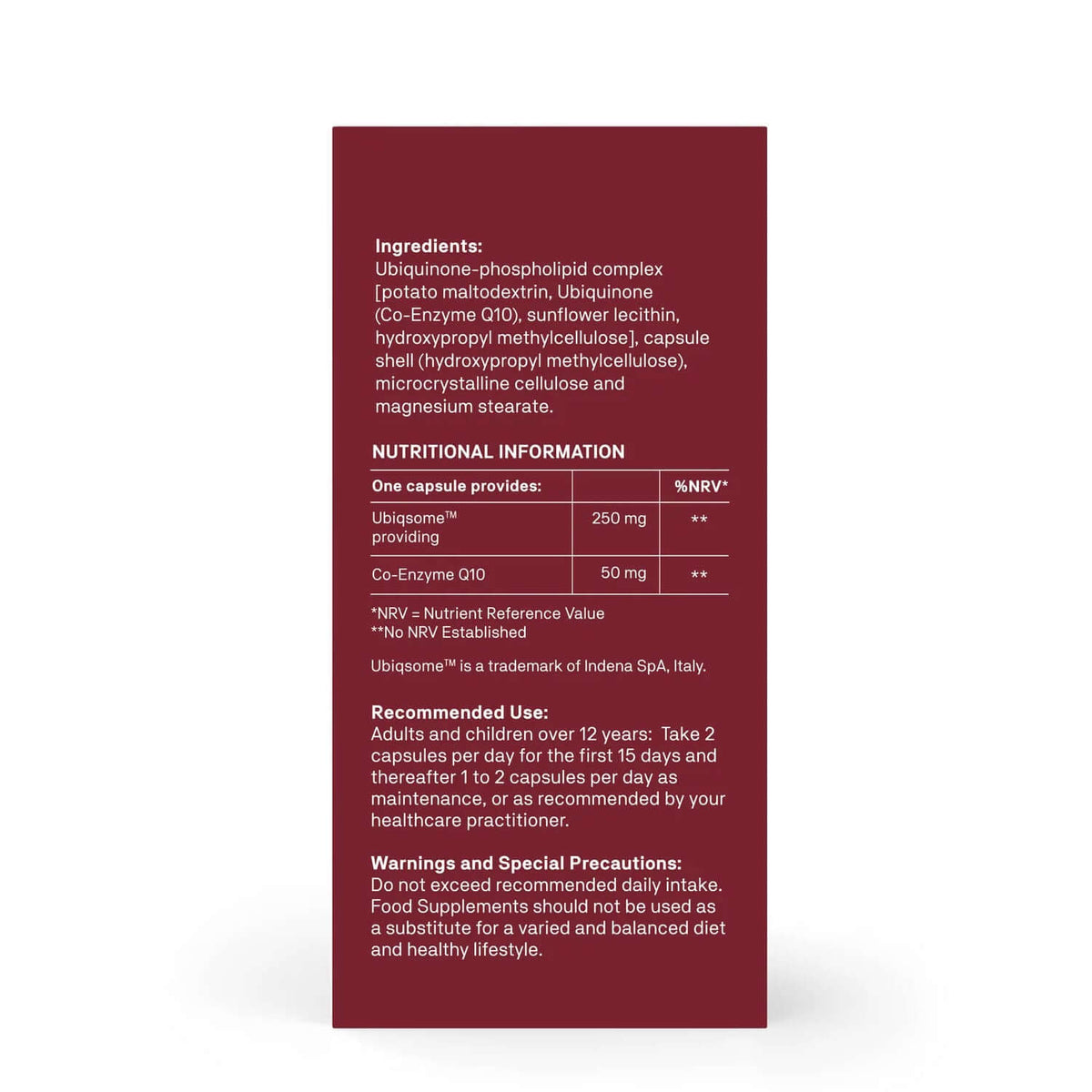 Natroceutics Co Enzyme Q10 Advanced Nutrition Facts