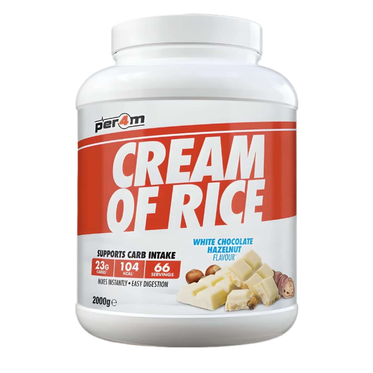 Per4m Cream Of Rice Size: 2kg Flavour: White Chocolate Hazelnut