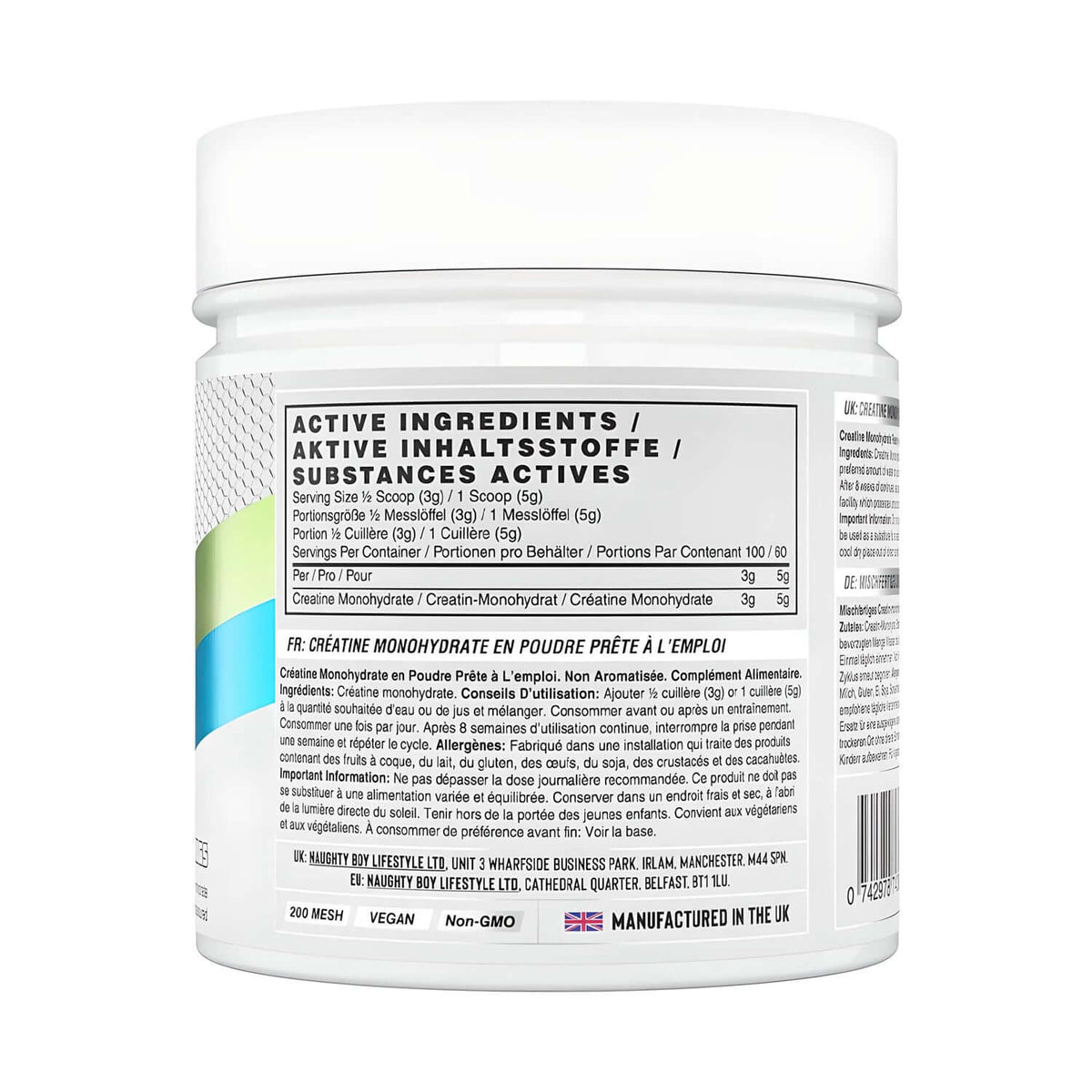 Naughty Boy Prime Creatine Nutrition Facts