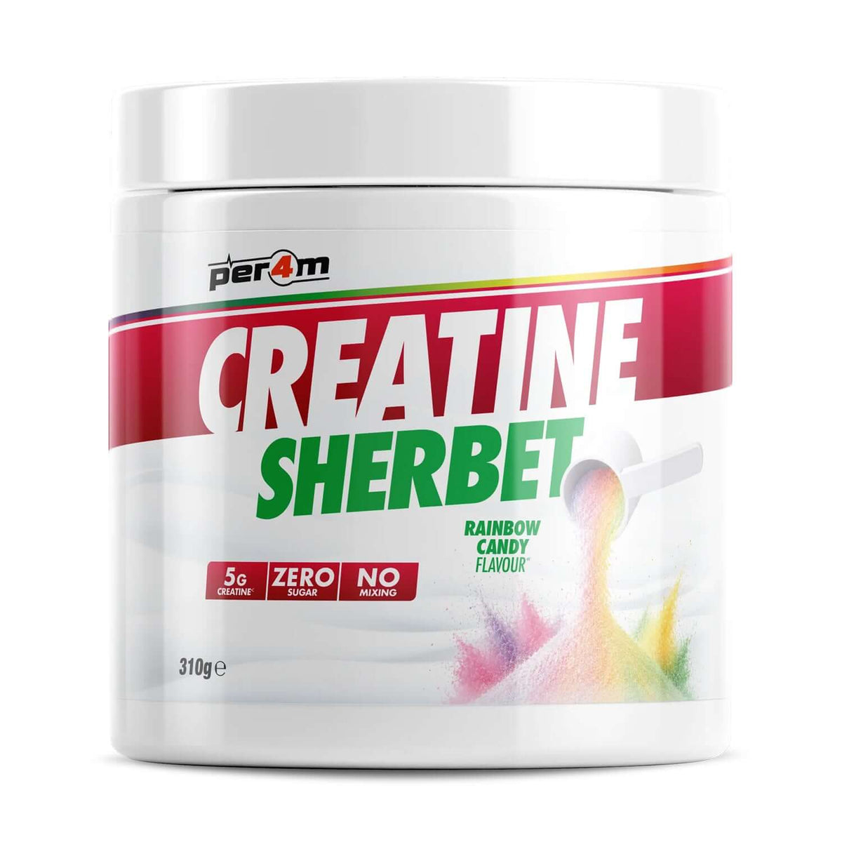 Per4m Creatine Sherbert Size: 310g Flavour: Rainbow Candy