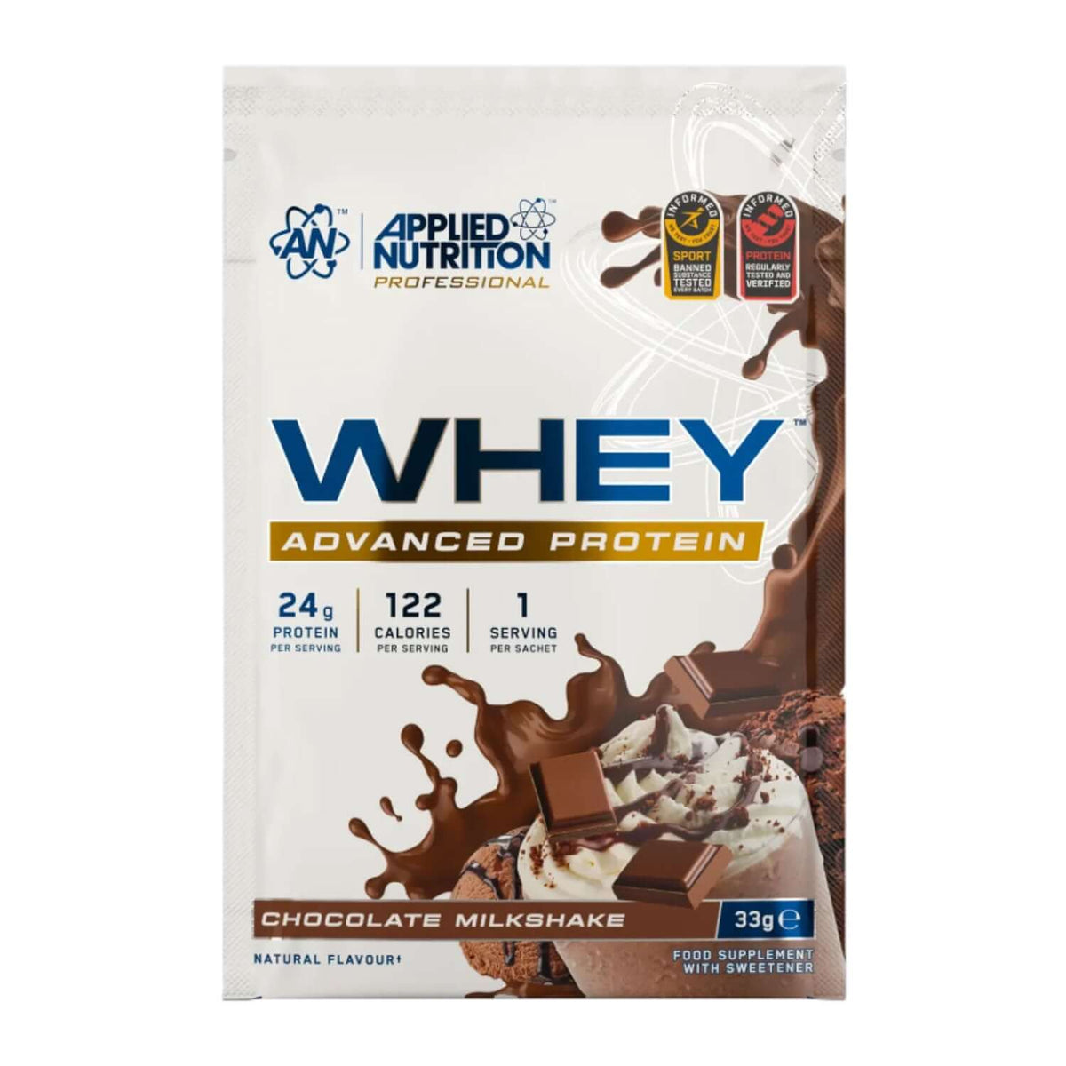 Applied Nutrition Critical Whey Sample Sachet Size: 33g Flavour: Chocolate Milkshake