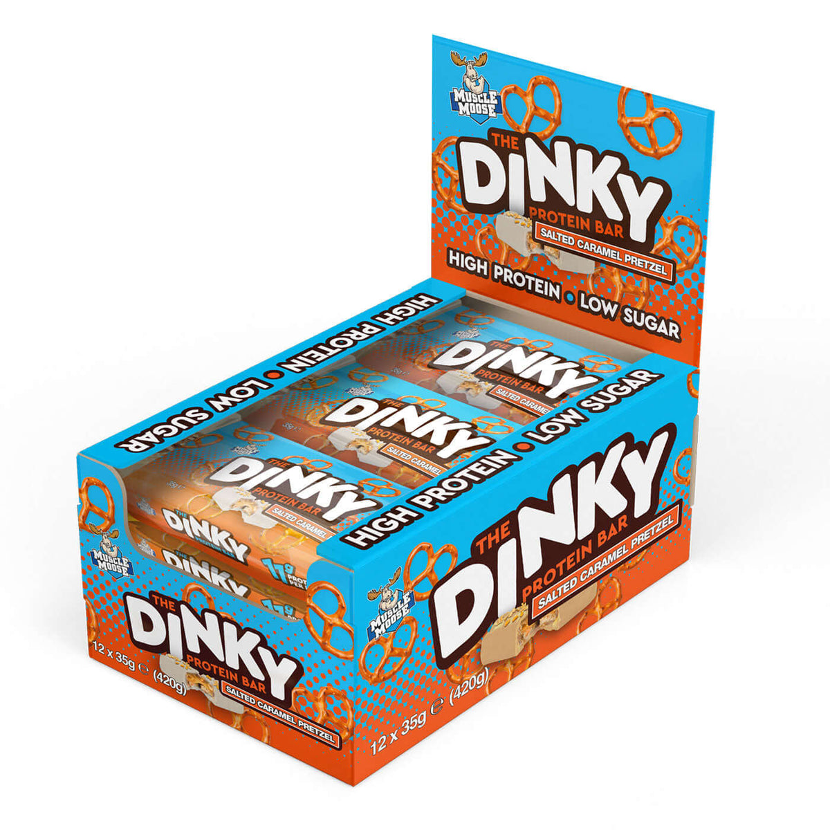 Muscle Moose Dinky Protein Bars Size: 12 x 35g Flavour: Chocolate Donut