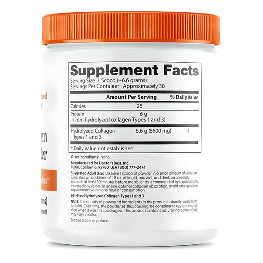 Doctor's Best Pure Collagen Types 1 And 3 Nutrition Facts