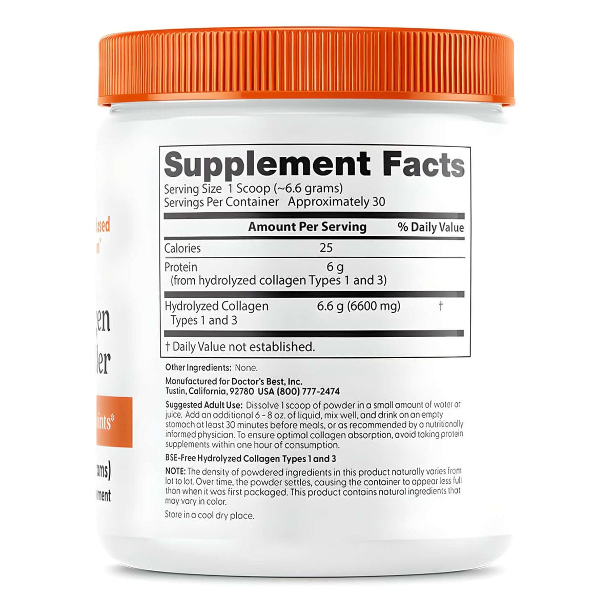 Doctor's Best Pure Collagen Types 1 And 3 Nutrition Facts