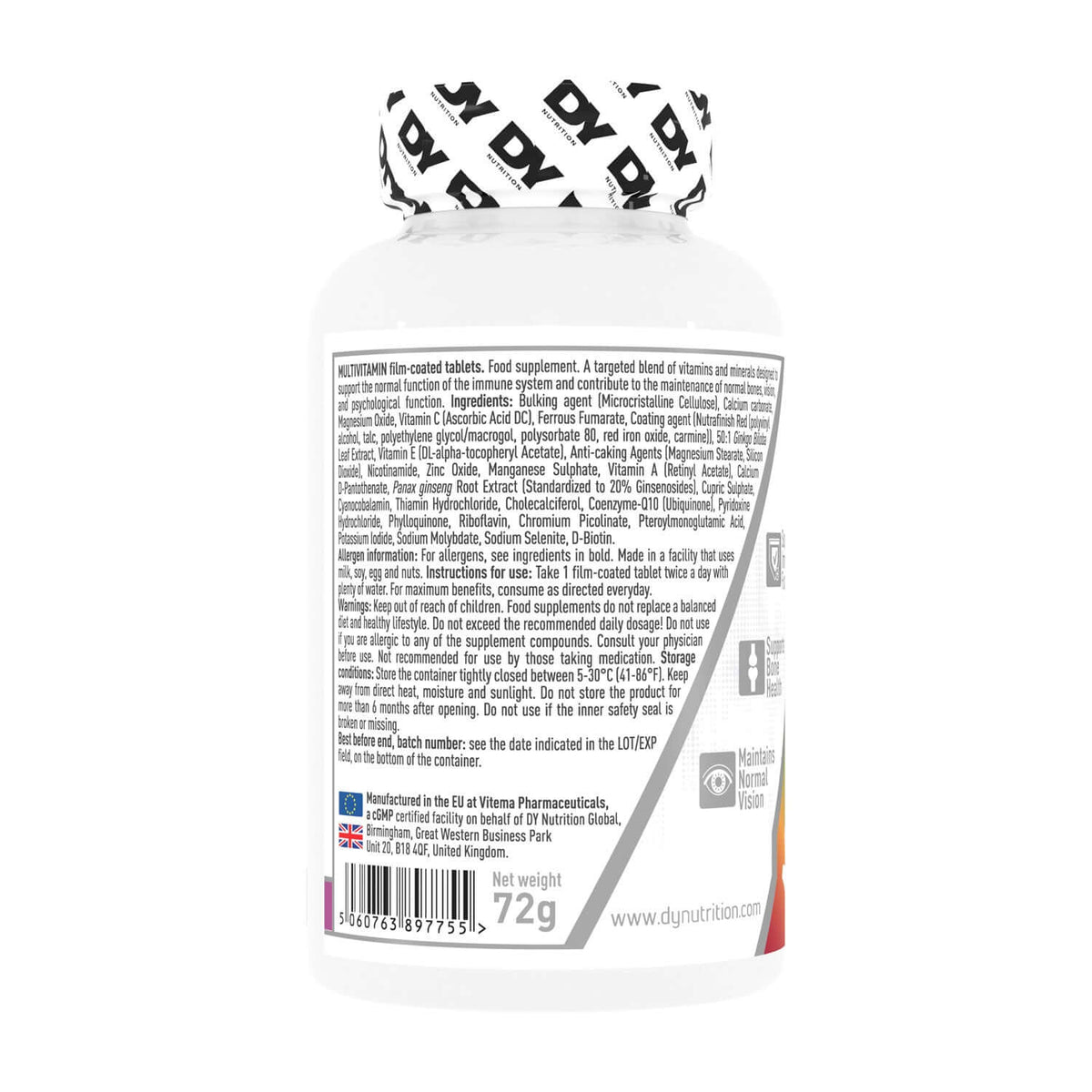 Dorian Yates Nutrition Multivitamin Complex Label