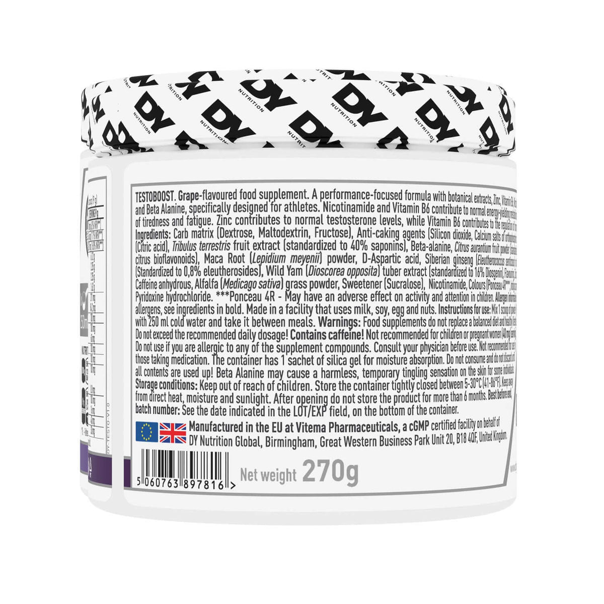 Dorian Yates Nutrition Testo Boost Ingredients
