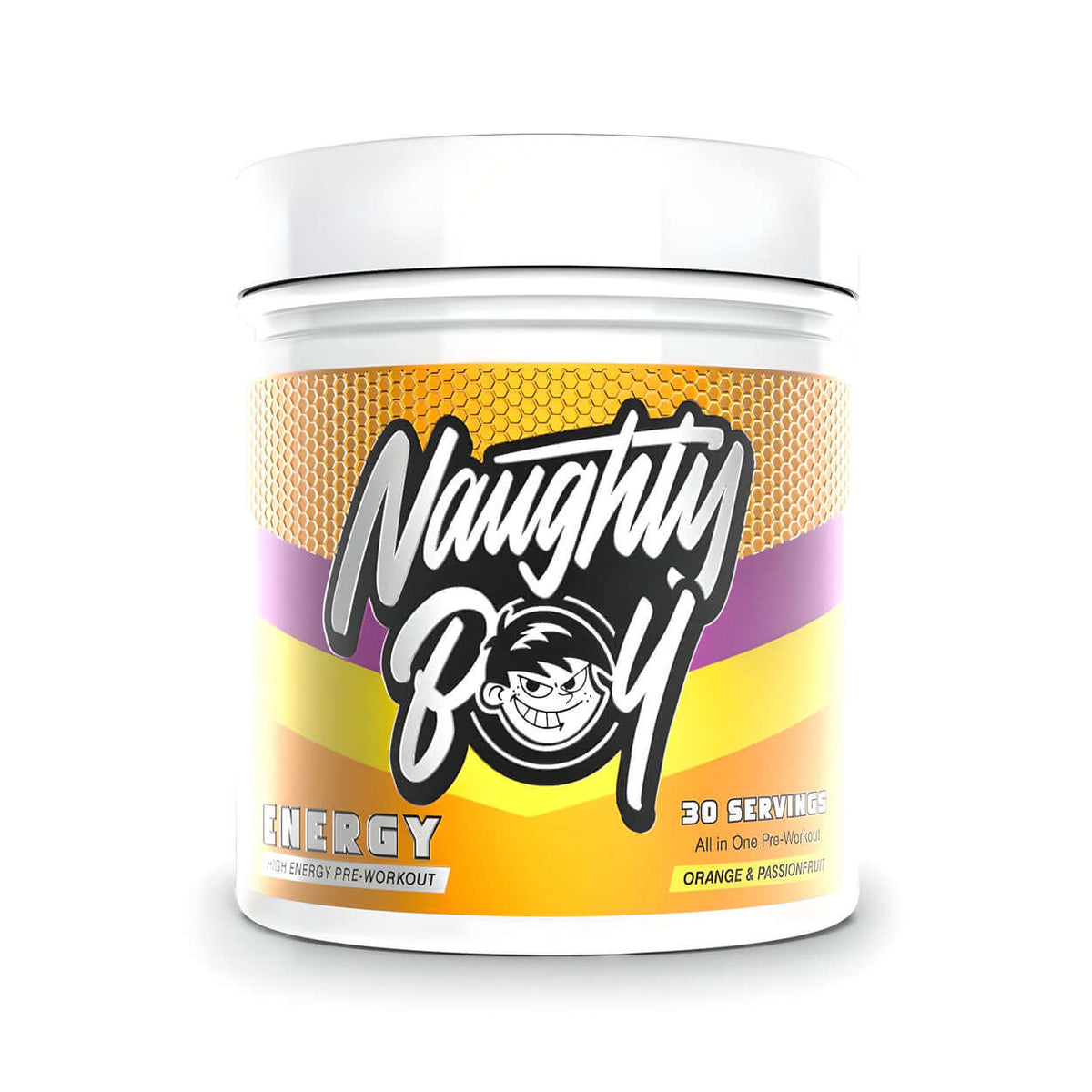 Naughty Boy Energy Size: 390g Flavour: Orange & Passionfruit