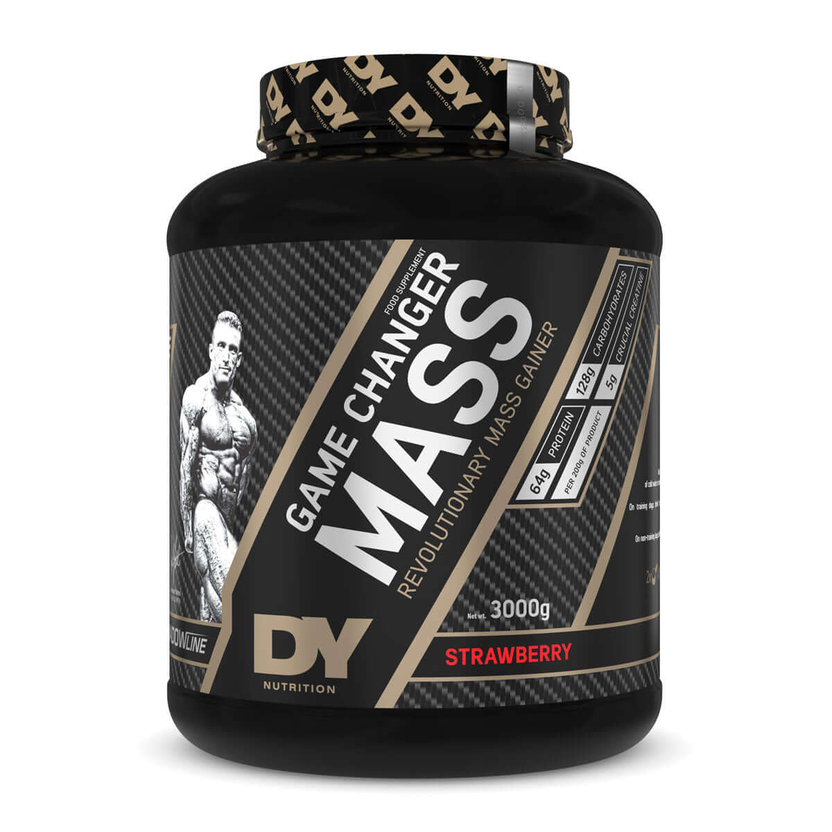 Dorian Yates Game Changer Mass, 3kg Strawberry flavor. Revolutionary mass gainer with protein and carbohydrates.