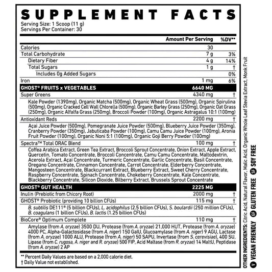Ghost Greens Nutrition Facts