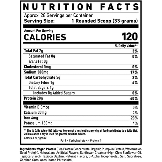 Ghost Vegan Protein Nutrition Facts