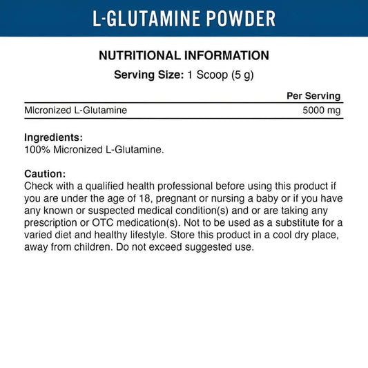 Applied Nutrition Glutamine Nutrition Facts