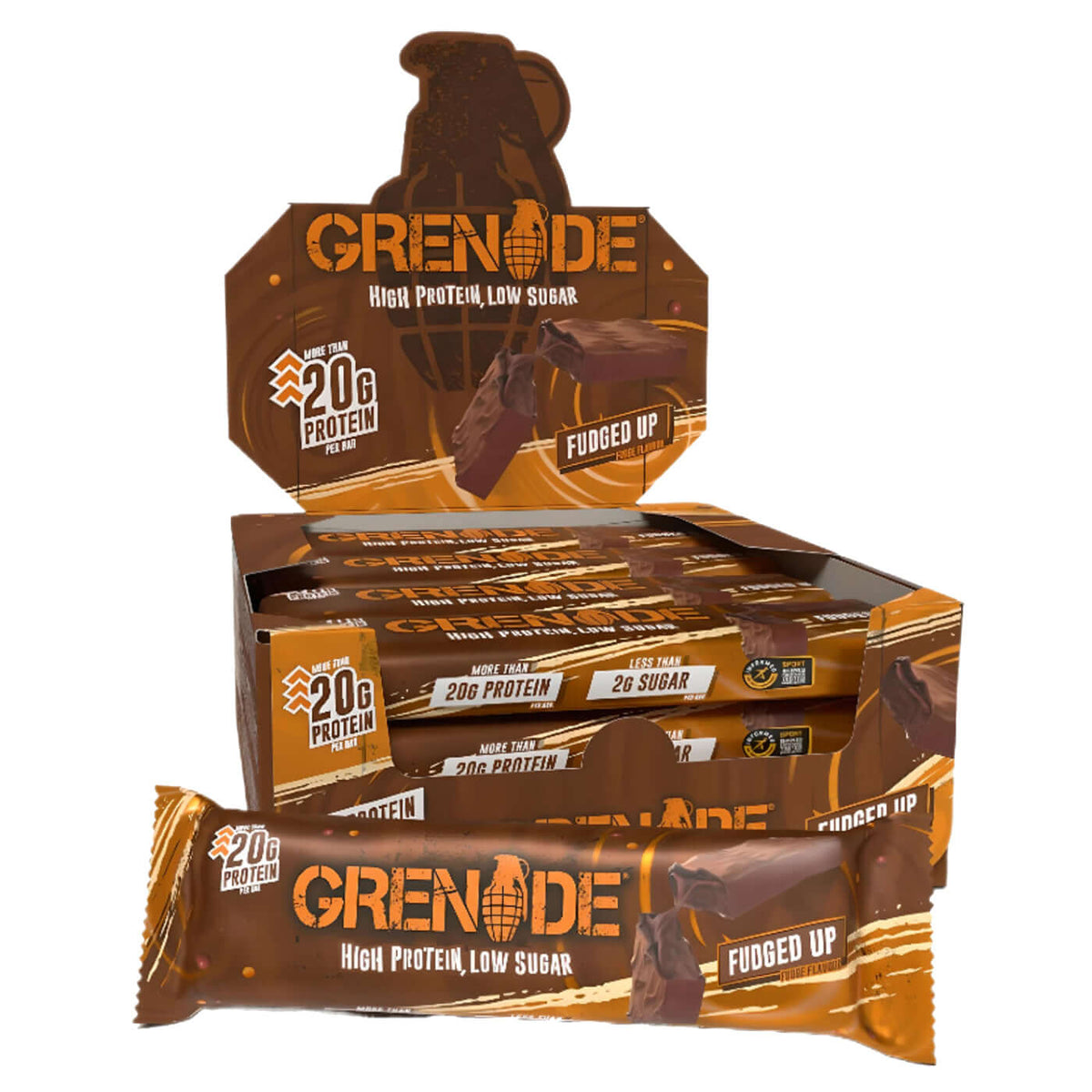 Grenade Protein Bars Size: 12 x 60g Flavour: Fudged Up