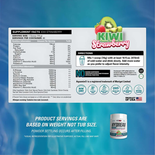 EHP Labs Hydreau Nutrition Facts