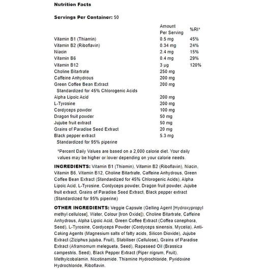 Muscletech Hydroxycut Hardcore Super Elite Nutrition Facts