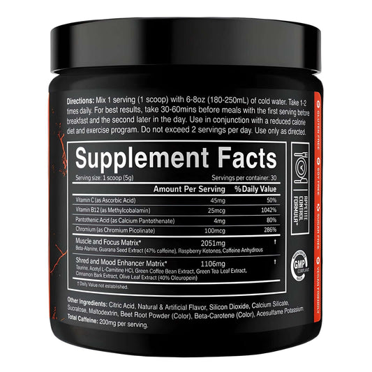 JNX Sports The Ripper Nutrition Facts
