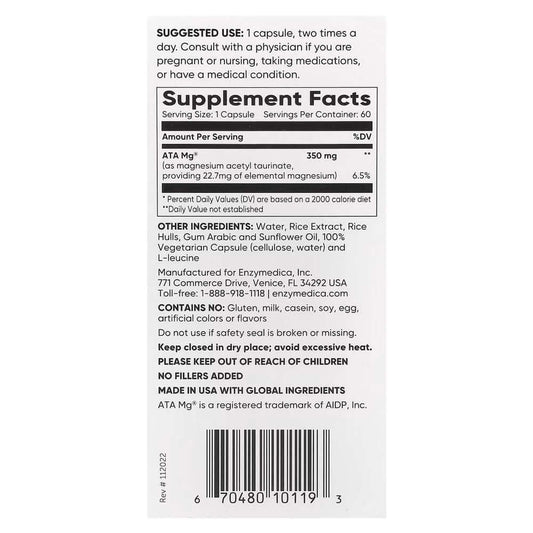 Enzymedica Magnesium Mind Nutrition Facts