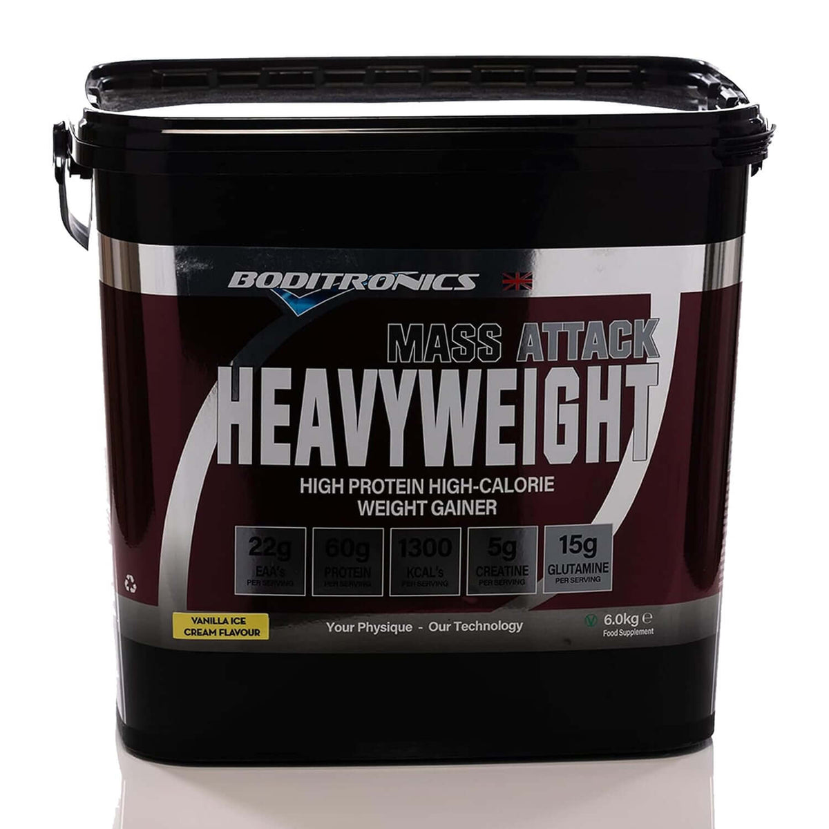 Boditronics Mass Attack Heavyweight Size: 6kg Flavour: Vanilla Ice Cream