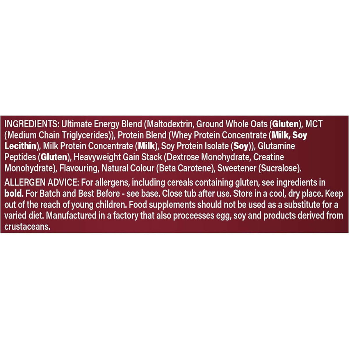 Boditronics Mass Attack Heavyweight Nutrition Facts
