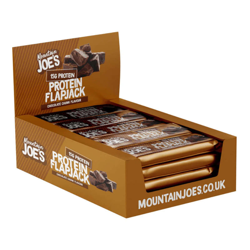 Mountain Joe's Protein Flapjacks Size: 16 x 60g Flavour: Chocolate Chunk