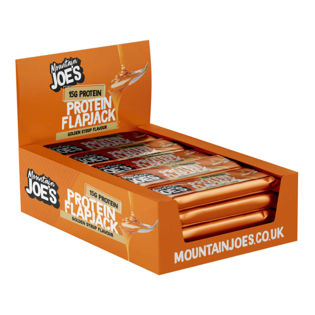Mountain Joe's Protein Flapjacks Size: 16 x 60g Flavour: Golden Syrup