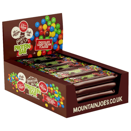 Mountain Joe's Protein Bars Size: 12 x 55g Flavour: Chocolate Candy Creme