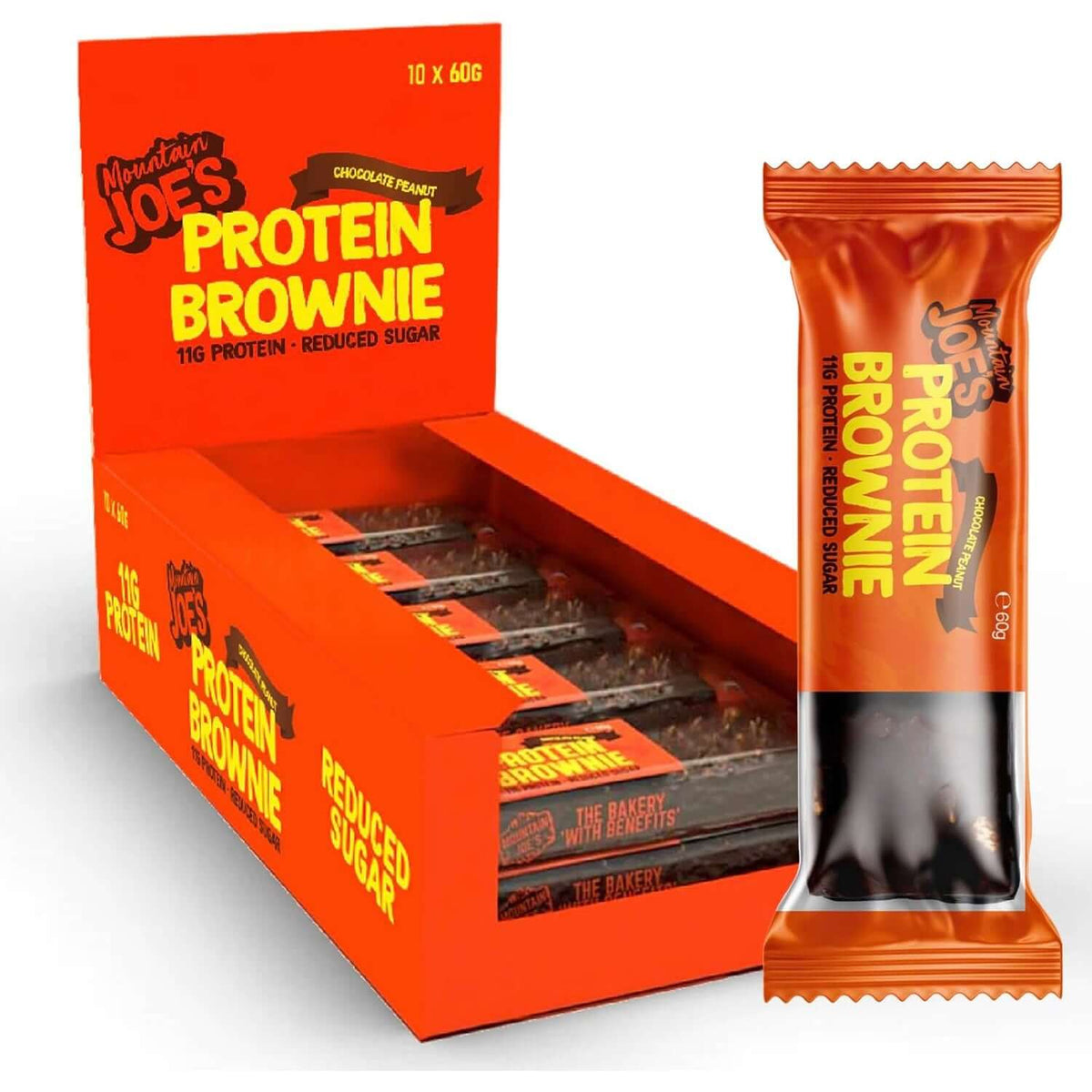 Mountain Joe's Protein Brownies Size: 10 x 60g Flavour: Chocolate Peanut
