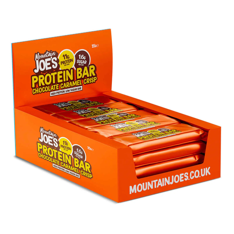 Mountain Joe's Snack Size Protein Bars Size: 12 x 35g Flavour: Chocolate Caramel Crisp