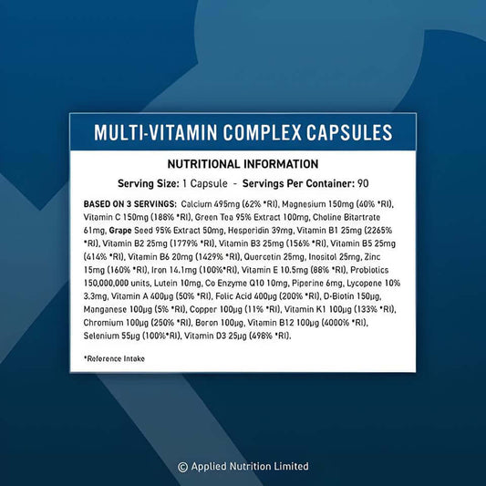 Applied Nutrition Multi Vitamin Complex Nutrition Facts