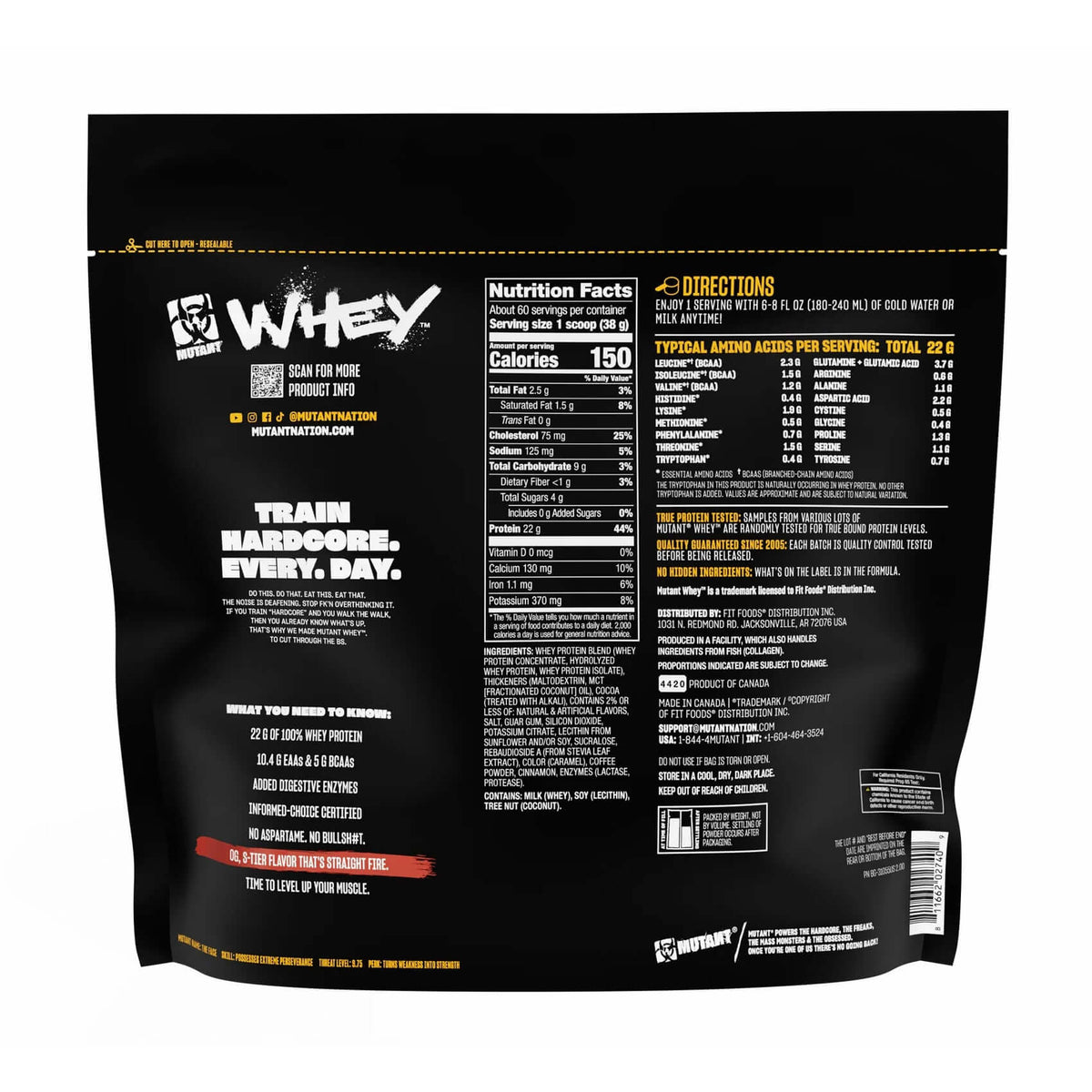 Mutant Whey Nutrition Facts