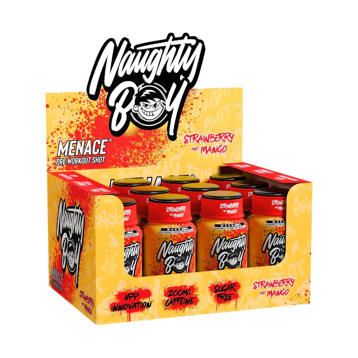 Naughty Boy Menace Shots Size: 12 x 60ml Flavour: Strawberry Mango