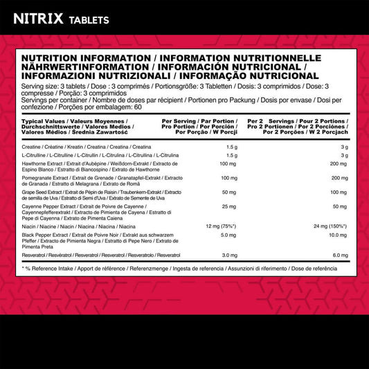 BSN Nitrix 2.0 Nutrition Facts