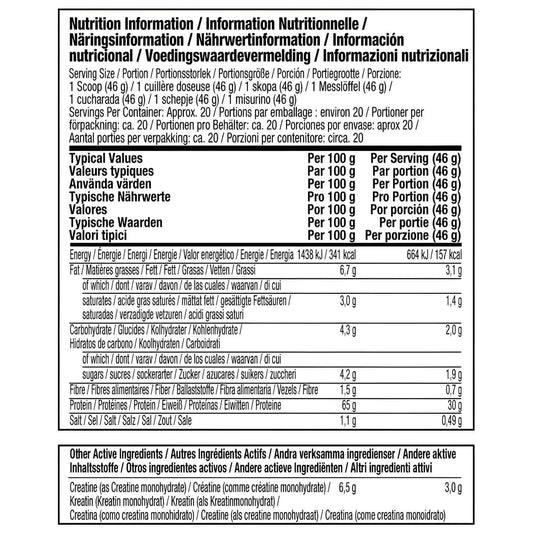 Muscletech Nitro Tech Nutrition Facts