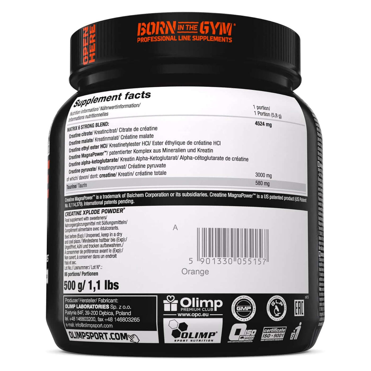 Olimp Creatine Xplode Nutritional Information