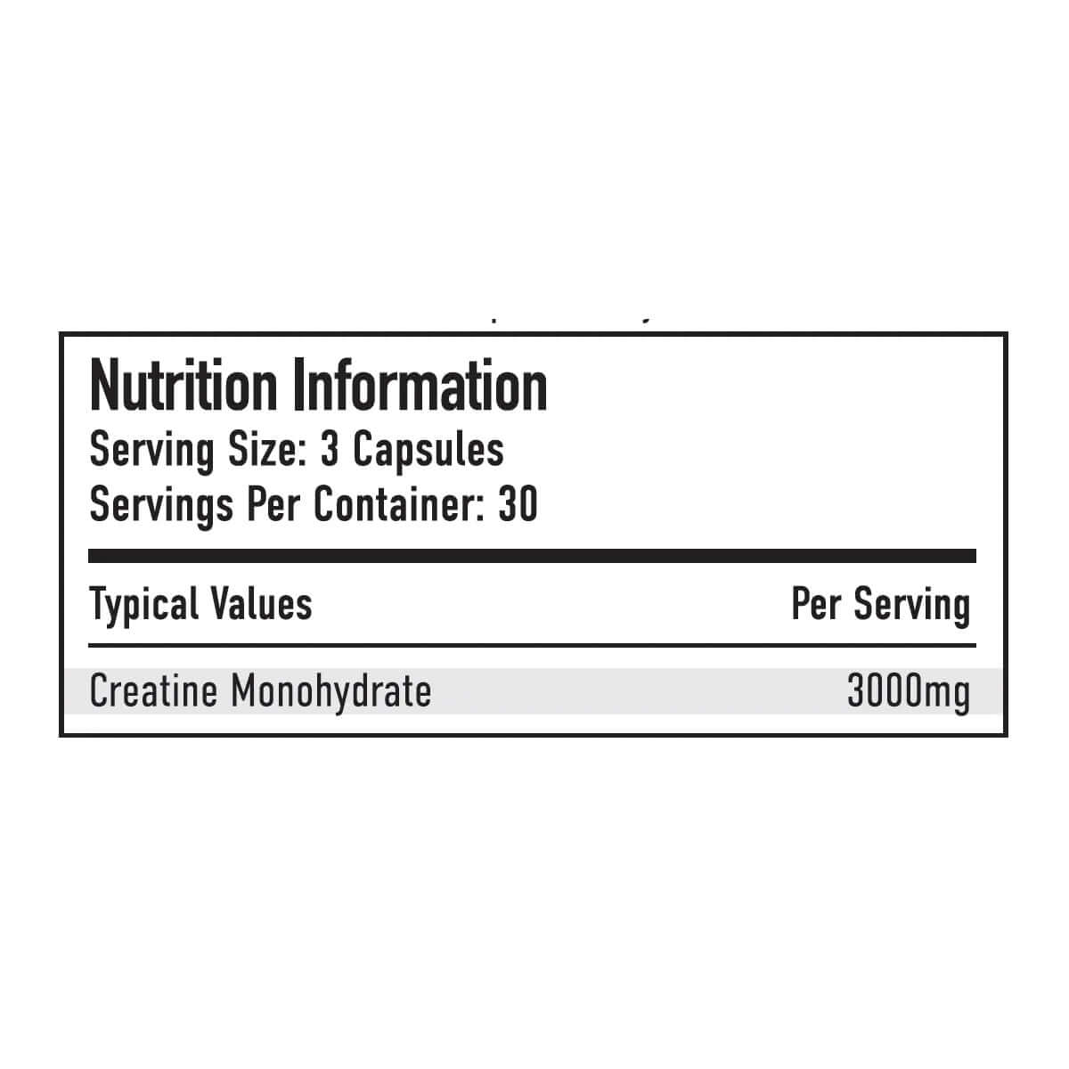 Per4m Creatine Capsules Nutrition Facts