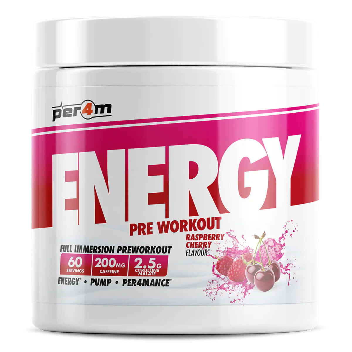 Per4m Energy Pre Workout Size: 390g Flavour: Raspberry Cherry