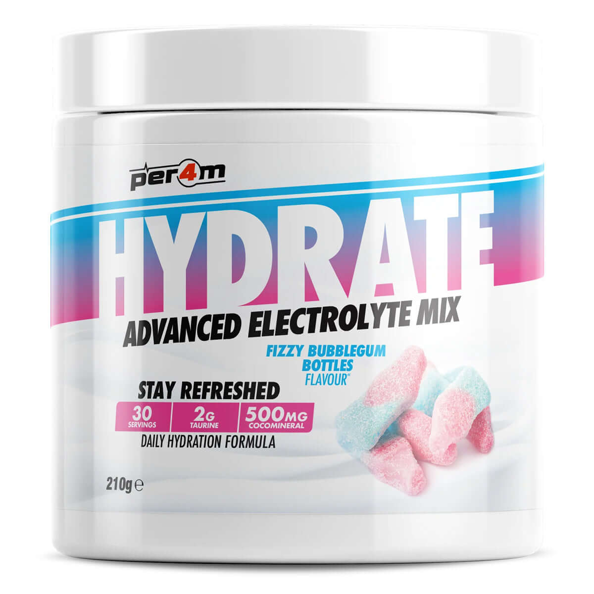 Per4m Hydrate Size: 210g Flavour: Fizzy Bubblegum Bottles