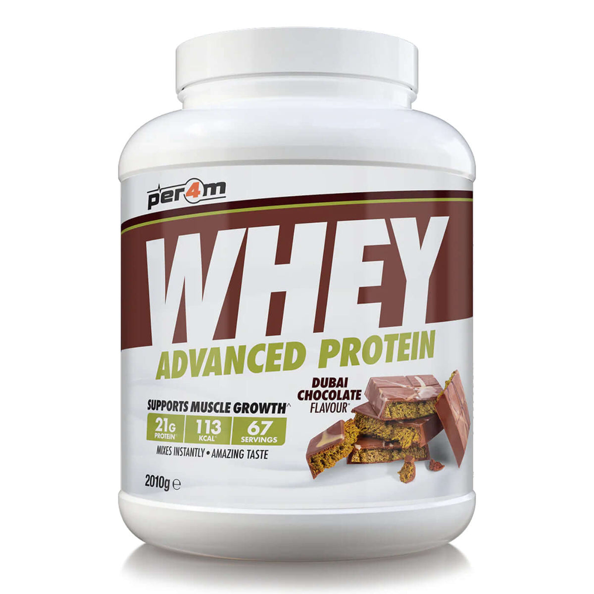 Per4m Whey Protein Size: 2.01kg Flavour: Dubai Chocolate